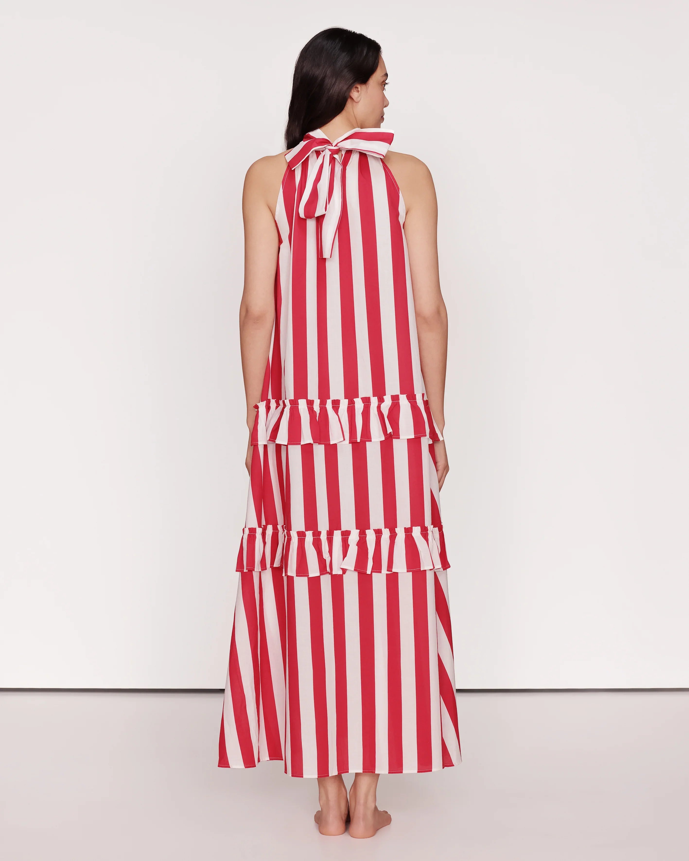 Robe rayée rouge et blanche Singapour GirlsMustHave