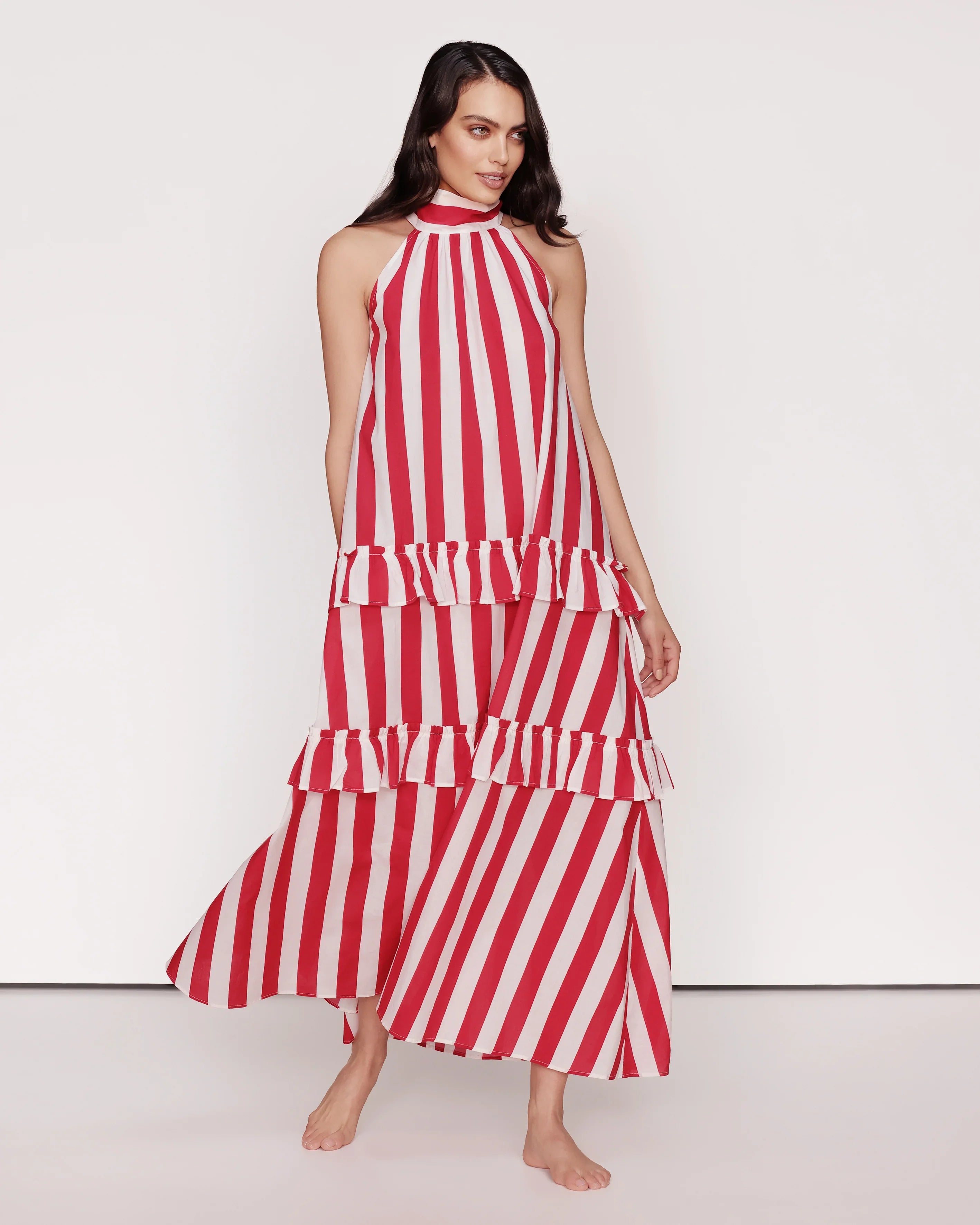 Robe rayée rouge et blanche Singapour GirlsMustHave