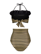 Bikini Luxe Stripes Black Gold Dubai GirlsMustHave