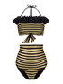 Bikini Luxe Stripes Black Gold Dubai GirlsMustHave