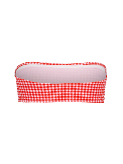 Bella - Bandeau bikini top - Vichy