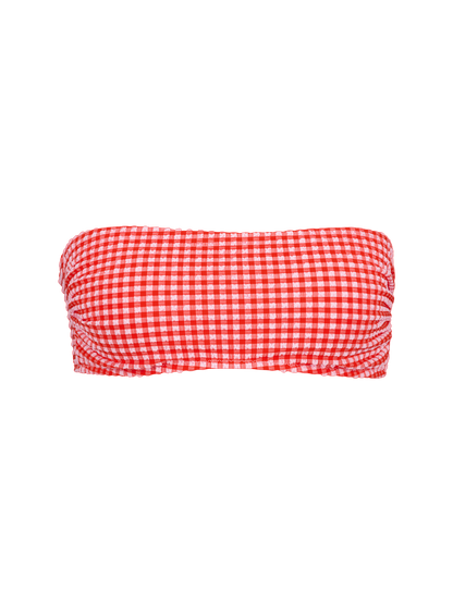 Bella - Bandeau bikini top - Vichy