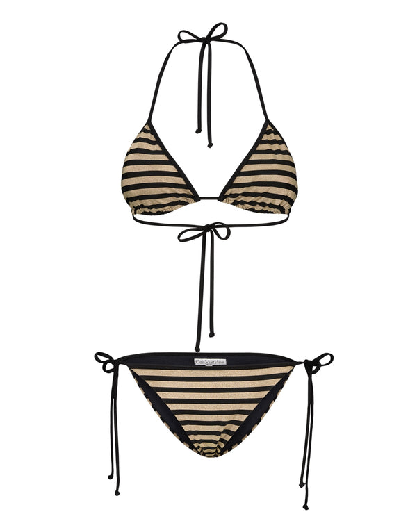 KATE Schwarz und Gold - Zweiteiliger Luxus-Badeanzug