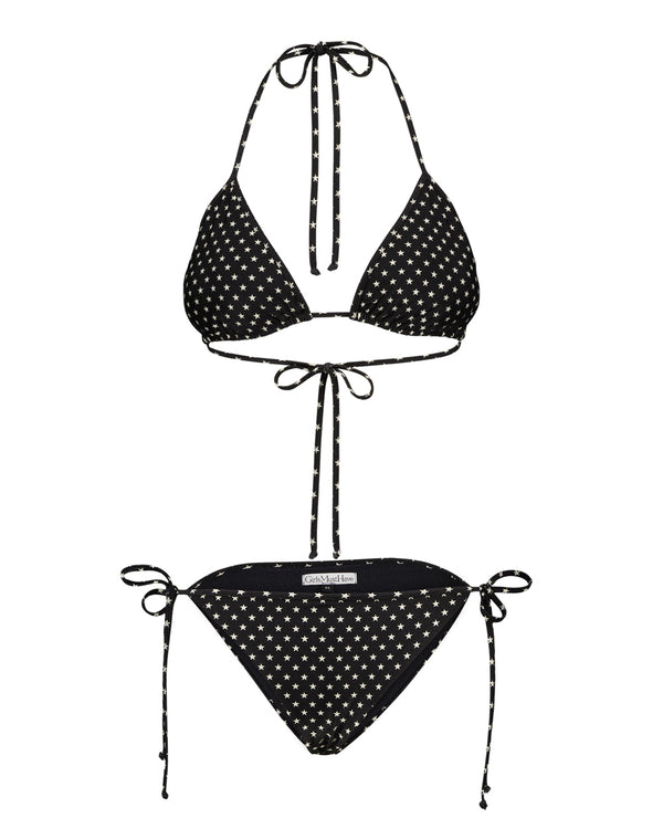 KATE Schwarz und Elfenbein Sterne - Zweiteiliger Luxus-Badeanzug