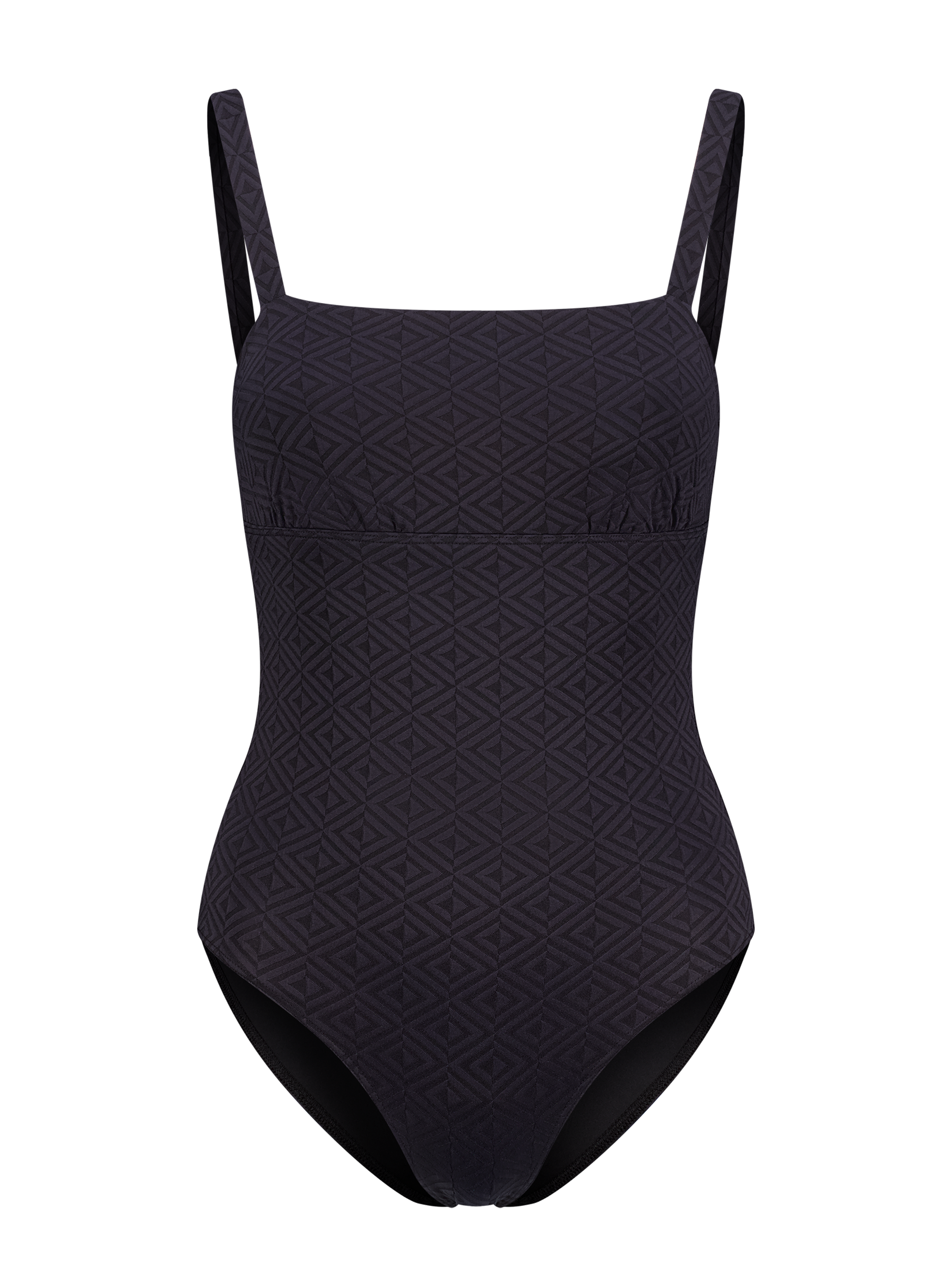 Gaelle - tank top one-piece graphic jacquard fabric swimsuit - Saint-Barth
