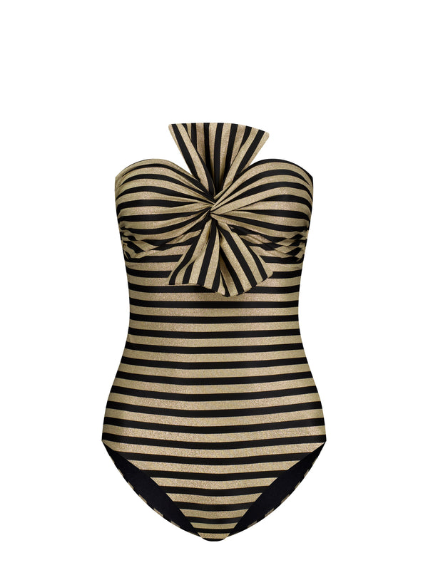 RAQUEL Black and Gold - One-Piece Luxury Swimsuit
