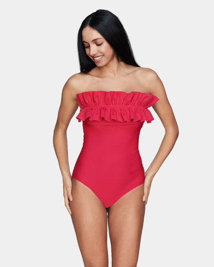 Angela - Ruffled bustier one-piece