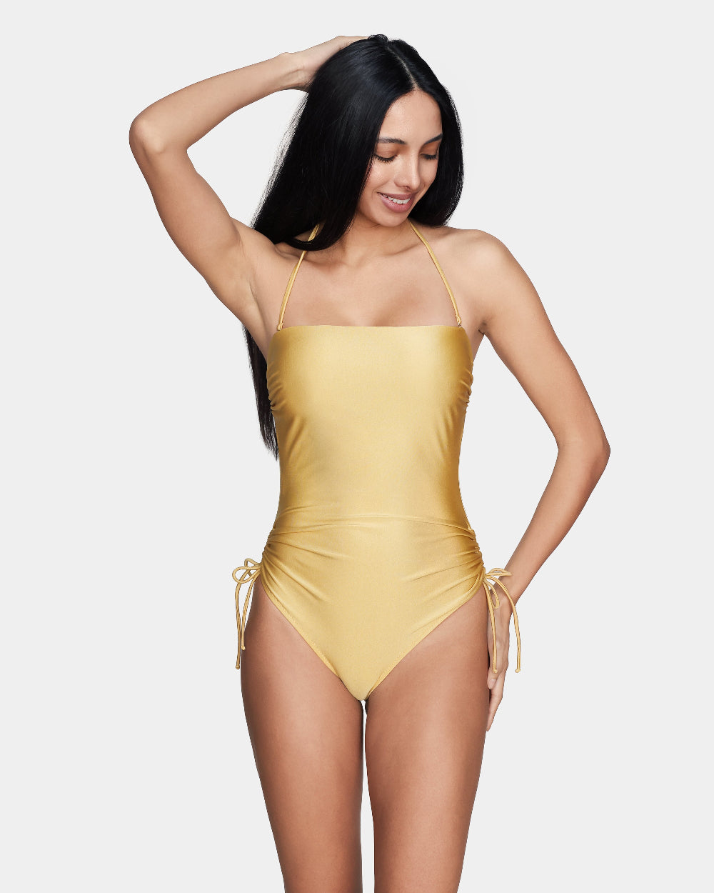 Joan - Tank one-piece with adjustable ties - Plain