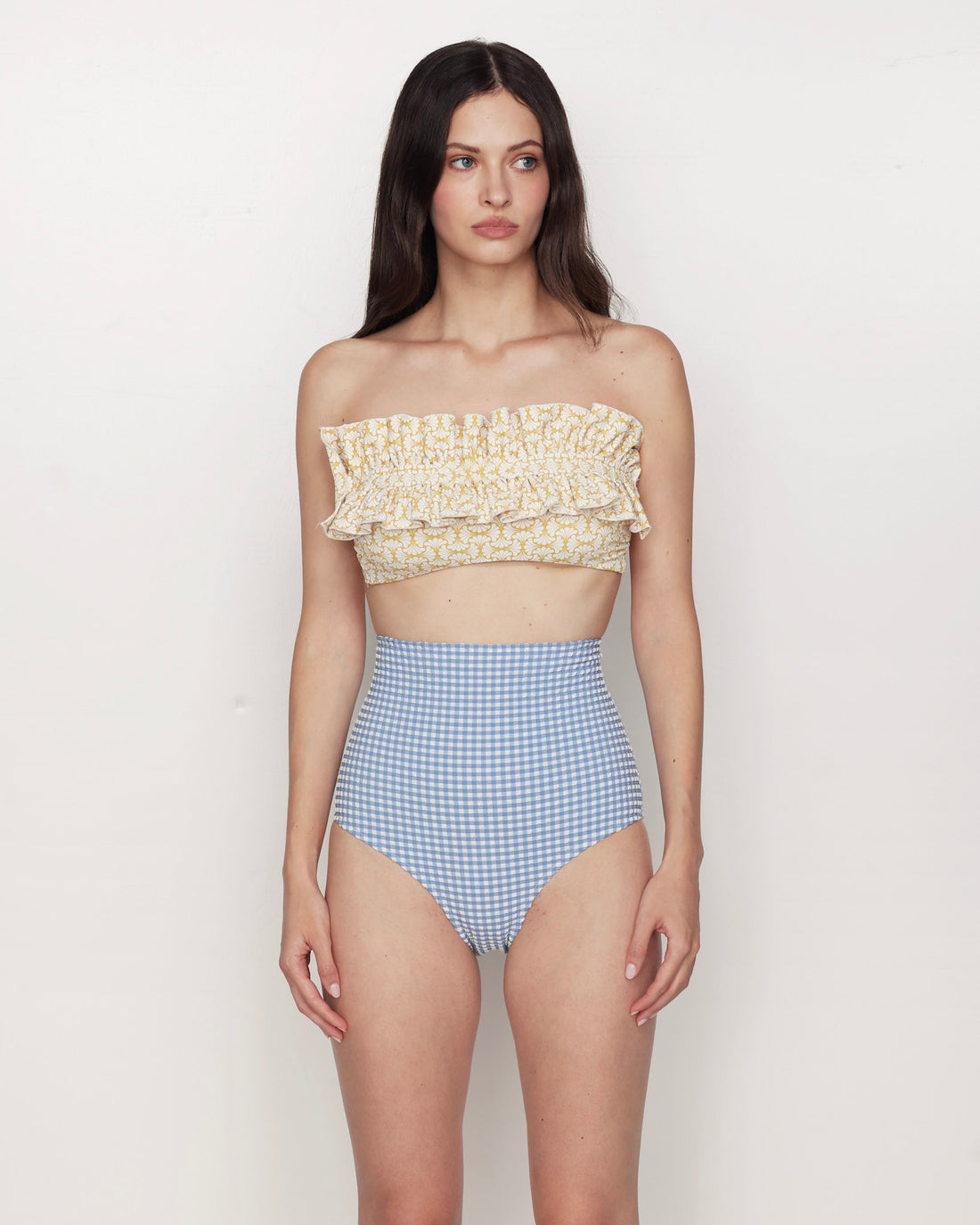 Ara - High-waisted bikini brief Vichy