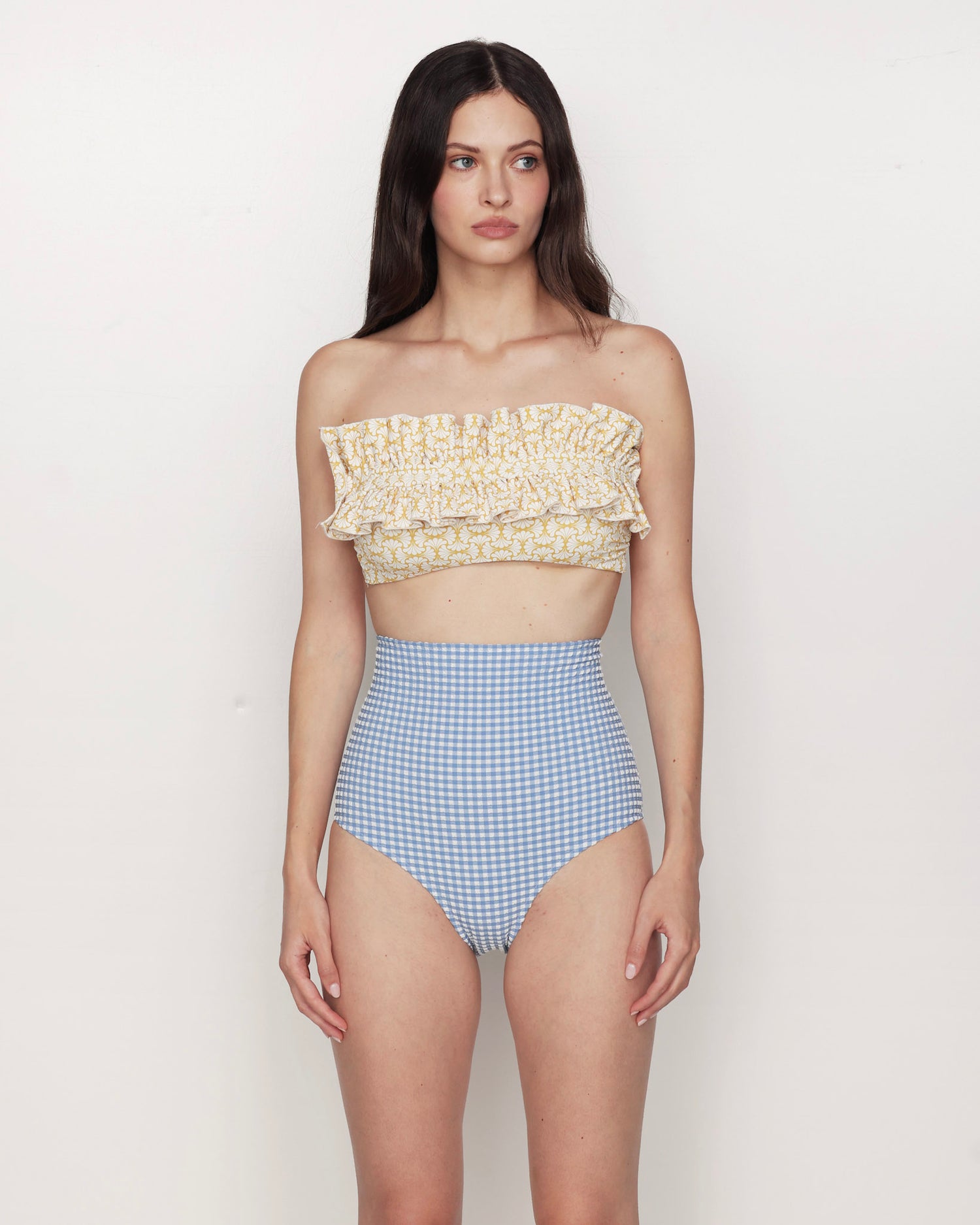 Ara - High-waisted bikini brief Vichy