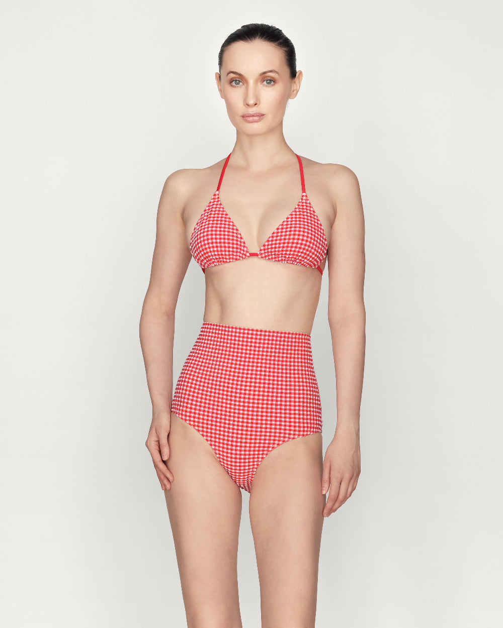 Ara - High-waisted bikini brief Vichy