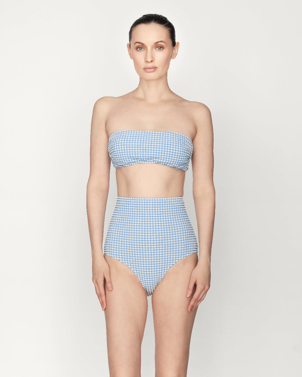 Bella - Bandeau bikini top - Vichy