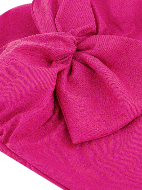 RAQUEL - Pink Bow-detail bandeau swimsuit