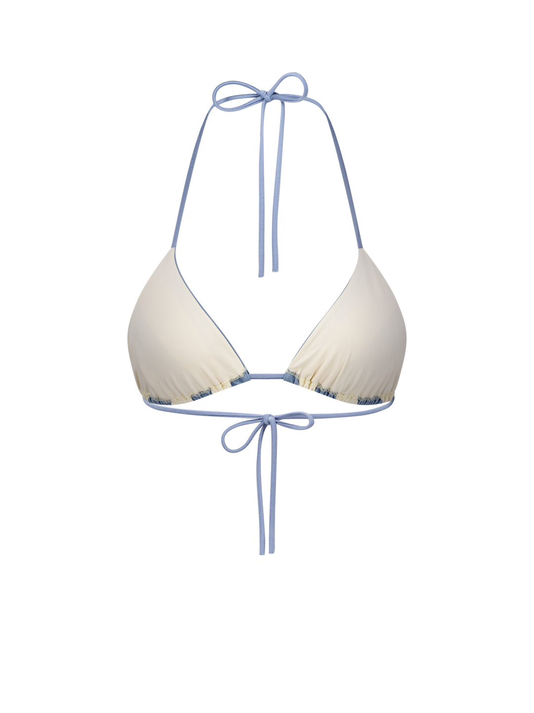 Scarlett - Triangle bikini top Eggshell print