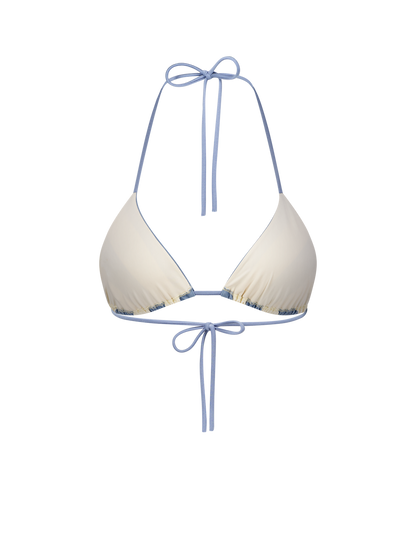 Scarlett - Triangle bikini top Eggshell print