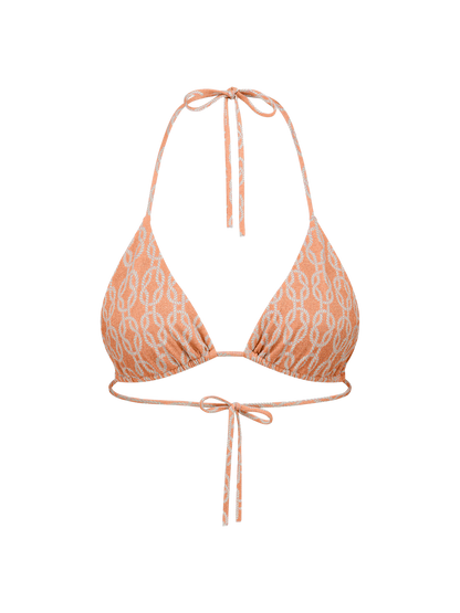 Scarlett - Triangle bikini top Eggshell print