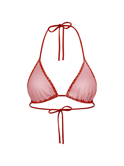 Scarlett - Triangle bikini top - Vichy print