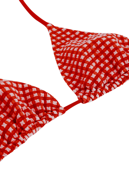 Scarlett - Triangle bikini top - Vichy print