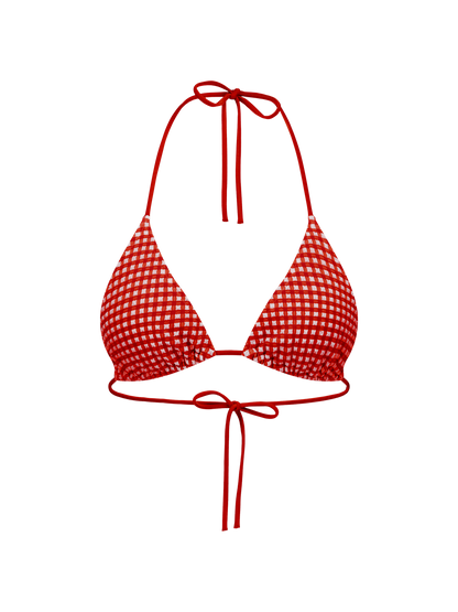 Scarlett - Triangle bikini top - Vichy print